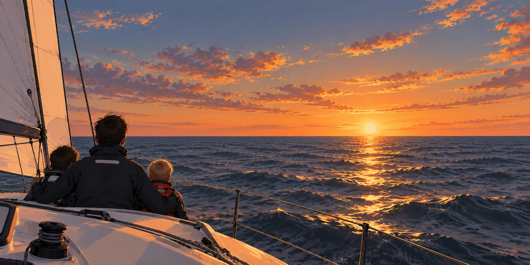 Coucher de soleil vu du cockpit
